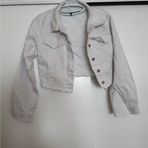 White Cropped Denim Jacket size Small